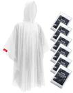 Ponchos de chuva descartáveis Hitituto, pacote com 6, impermeáveis, com capuz