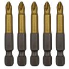 Ponta Bits PH2 50mm Kit 5 peças Titânio Ponteira Magnética Antiderrapante Parafusadera Imã Mercantil Ecommerce