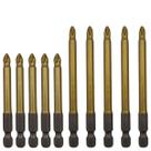 Ponta Bits PH2 70mm 90mm Kit 10 Peças Titânio Magnética Antiderrapante Furadeira Parafusadeira