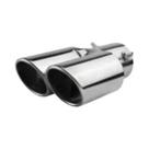 Ponta De Escape Dupla Em Aço Inoxidável Preto 63mm Universal Para Carro, Tubo Duplo De Silenciador