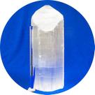 Ponta Selenita Branca Natural Bruta 20cm 1,4Kg Classe A