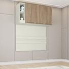 Ponte Modulada 145cm Casal 3 Portas Cabeceira Seletto Henn - Areia/Jequitibá
