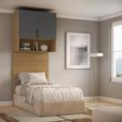 Ponte Modulada Cabeceira Aérea Solteiro 2 Portas 100cm 100% MDF Clean Altezza