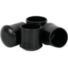 Ponteira 3/4 Redonda Externa Para Pé De Cadeira Mesa Bancos Tubular PVC Preta - 24 Peças