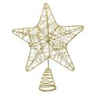 Ponteira De árvore Estrela Aramada Dourada 21cm