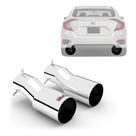 Ponteira de escapamento esportivo outs civic 2017 até 2019 aço inox special duplo
