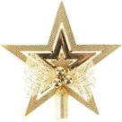 Ponteira de Natal Estrela com Laço 13cm Enfeite Decoração Árvore de Natal Ponteira de Natal Estrela com Laço 13cm Enfeite Decoração Árvore de Natal