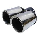 Ponteira Dupla Aço Inox Redonda Virolada Adaptação Saída 2,5 Ponteira Dupla Aço Inox Redonda Virolada Adaptação Saída 2,5
