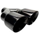 Ponteira Dupla em Aço Inox Luzian P027 Titanium Black - 3,5 Polegadas Ponteira Dupla em Aço Inox Luzian P027 Titanium Black - 3,5 Polegadas