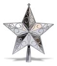 Ponteira Estrela P/ Árvore De Natal 10x10cm Prata