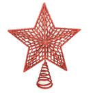 Ponteira Estrela Vazada Glitter Vermelho Luxo Base Espiral 20cm - Master Christmas Ponteira Estrela Vazada Glitter Vermelho Luxo Base Espiral 20cm - Master Christmas