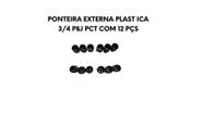 Ponteira Externa plástica 3/4 P&J, pacote com 12 pçs