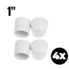 Ponteira Externa Redonda de Borracha Branca 1" KIT 4 UND