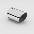 Ponteira para escapamento ponta simples em aço inox 7 cm de diâmetro