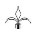 Ponteira para varão de cortina, modelo flor de liz 28mm