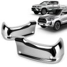 Ponteira Parachoque Traseiro Hilux 2016 a 2025 Aço Cromado com Furo para Sensor