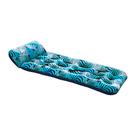 Pool Float Aqua inflável Contour Lounge, 18 bolsos, samambaias azuis