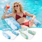 Pool Float GCRQ inflável para adultos, pacote com 2 unidades com rede azul e verde Pool Float GCRQ inflável para adultos, pacote com 2 unidades com rede azul e verde