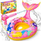 Pool Float Kids Mermaid com pistola de água de 3 a 8 anos inflável