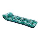 Pool Float Lounge Aqua Contour Cooling 18 bolsos com samambaias azul-petróleo