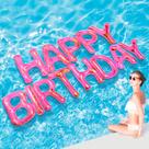 Pool Float Shappy Happy Happy Birthday 20" letras rosa