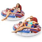 Pool Floats Sunrio River Tube com fundo de malha e suporte para copos