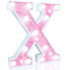 Pooqla LED Letter Light Pink Glitter alimentado por bateria