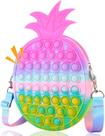 Pop Purse Fidget Toy Bolsa de ombro para menina, Silicone Pop Crossbody Fidget Bag Lembrancinhas de festa de Natal, Arco-íris Bolha Alívio Stress Pop Sensory Handbag