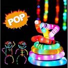 Pop Tube Tubo Com Led Fidget Toy Descompressão Sensorial Anti Stress