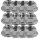 Porca M10 sextavada com flange 12 unidades chave 14mm Porca M10 sextavada com flange 12 unidades chave 14mm