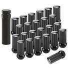 Porcas de roda YYHHZZ M14 x 1,5 pretas com extremidade fechada, 24 unidades