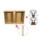 Porta 22 Jogos FÍSico + Porta Controle Xb Gamer Laser Mdf Madeira