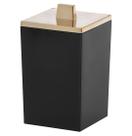 Porta Algodão Cotonete de Acrílico Quadrado Preto Bagno 12,5X6,5X6CM