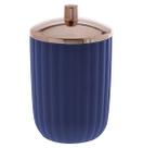 Porta Algodão Cotonete de Acrílico Redondo Azul Marinho Bagno 13X8CM DE Ø