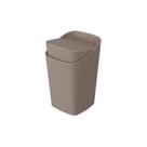 Porta Algodão/Cotonete Square em Plástico Warm Gray 8,2x8,2x12,3cm - Coza