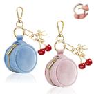 Porta-anéis de joias, chaveiro Playexen Velvet, pacote com 2 (rosa+azul)