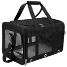 Porta-animais de estimação SWUVVI, dobrável de face macia, para cães e gatos, preto