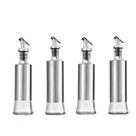 Porta Azeite e Condimentos Líquidos Galheteiro em Aço Inoxidável e Vidro Kit com 2 Unidades