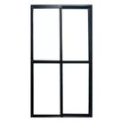 Porta Balcão 2 Folhas 2,10x1,20 Alumínio Preto C/ Trinco