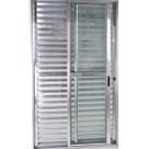 Porta balcão 3 folhas 2,10x1,50 com fechadura no alumínio brilhante Porta balcão 3 folhas 2,10x1,50 com fechadura no alumínio brilhante