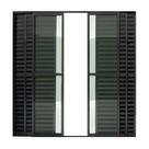 Porta Balcao 6 Folhas 2,10x1,50 Alumínio Preto Com Trinco