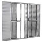 Porta balcão 6 folhas 2,10x2,00 com fechadura no alumínio brilhante