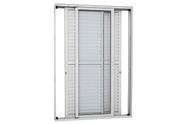 Porta balcão alumínio branco 3 folhas móveis com fechadura vidro liso linha 25 premium