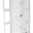 Porta Balcão de Aço Laminada 215x120cm com Vidro Premium Yescasa Branco