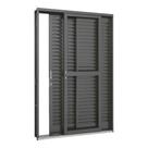 Porta Balcão de Correr em Aço 217 x 160 x 12 cm 3 Folhas Direita Belfort Sasazaki