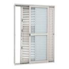 Porta Balcão de Correr Multiflex em Aço 217 x 160 x 16,5 cm 3 Folhas Direita Pratika Sasazaki