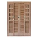 Porta Balcão de Correr Quadriculado 6 Folhas Cedro Arana 215cmx160cmx15cm Madersilva