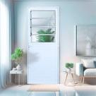Porta Basculante Lambril Alumínio 2,10 X 80 Branco Abertura Direita