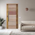 Porta Batente Eucalipto 14 Puxador Barra Chata 80cm X 82cm X 210cm Rodam Bbb Abertura Direita