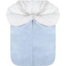 Porta Bebê Hug Forrado Com Lã de Carneirinho Azul Claro